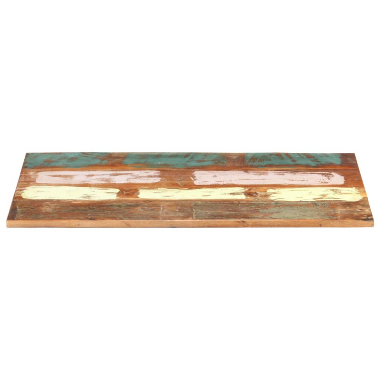 The Living Store Massief gerecycled houten tafelblad - 120 x 60 cm - Rustieke uitstraling