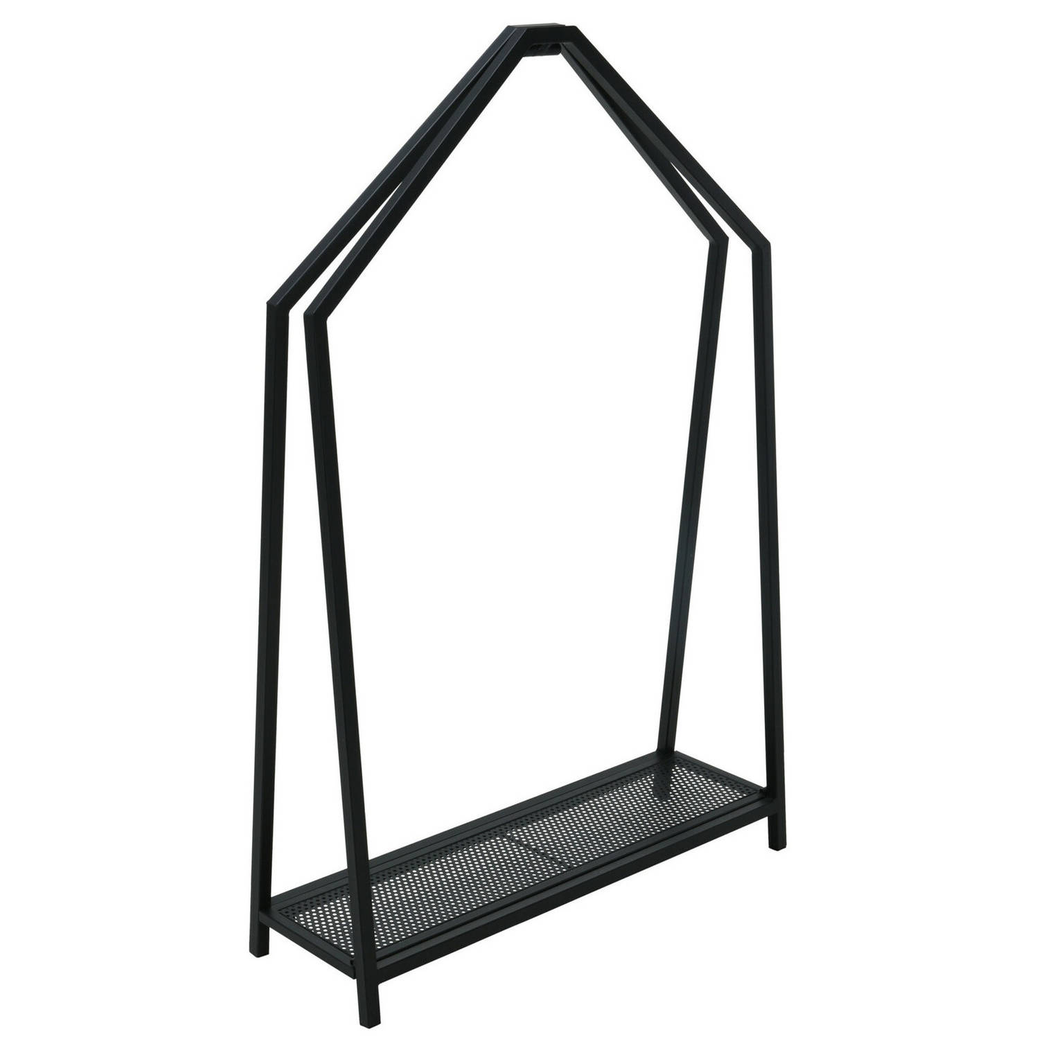 Pro Garden Haardhout/houtblokken opslag rek - metaal - zwart - 78 x 24 x 12 cm - Openhaard accessoires