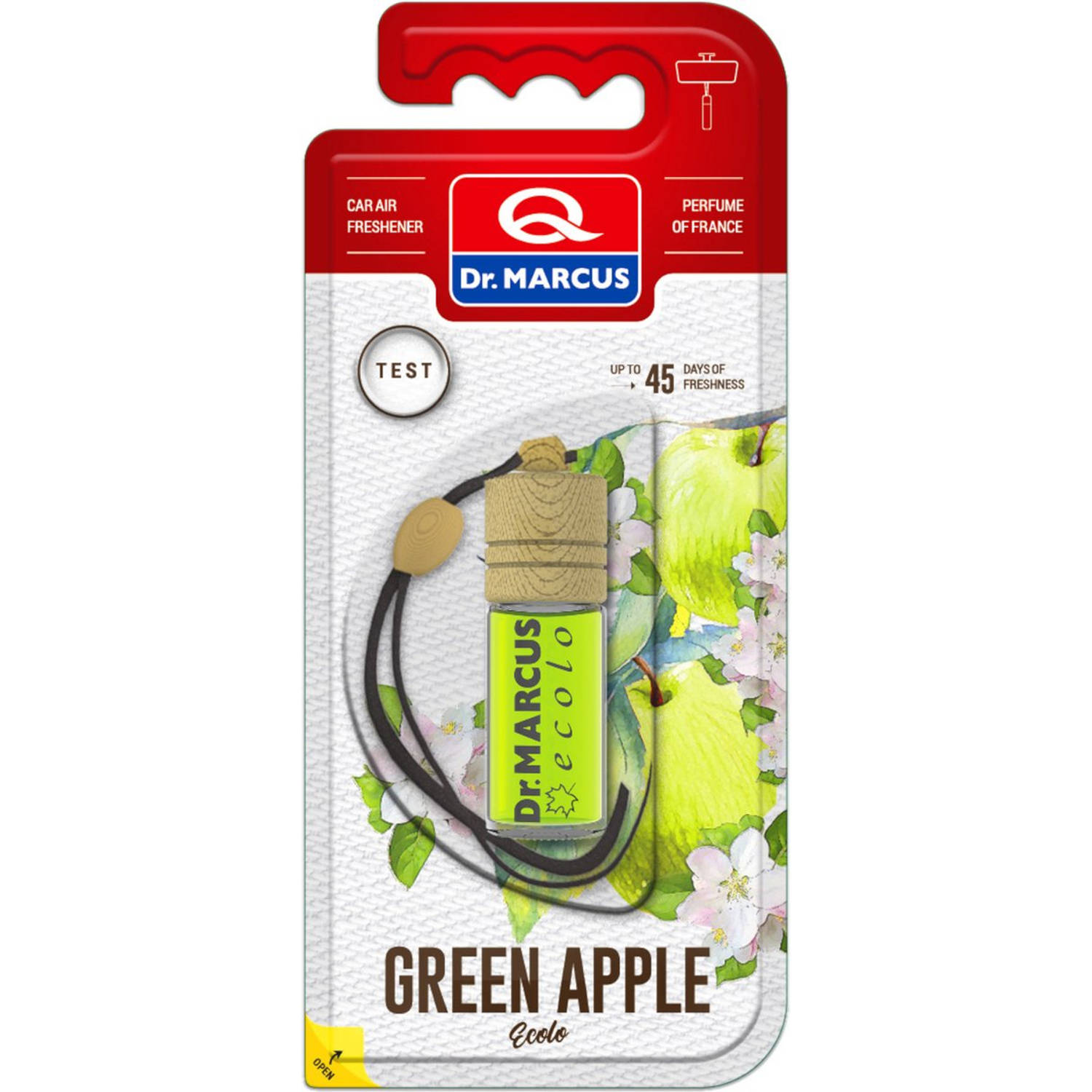 Dr. Marcus Ecolo Green Apple autogeurtje met neutrafresh technologie Luchtverfrisser auto 4,5 ml