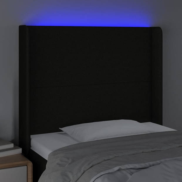The Living Store Hoofdbord LED-hoofdbord - 83x16x118/128 cm - zwart