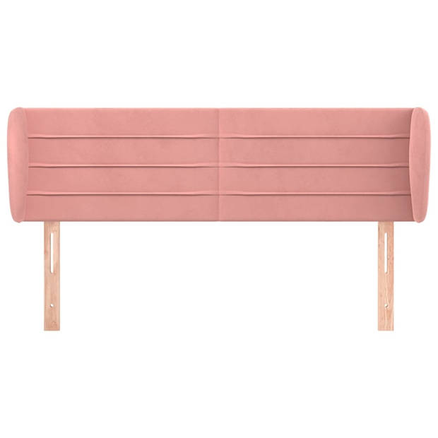 The Living Store Klassieke hoofdbord - Hoofdbord - 147x23x78/88 cm - Roze fluweel