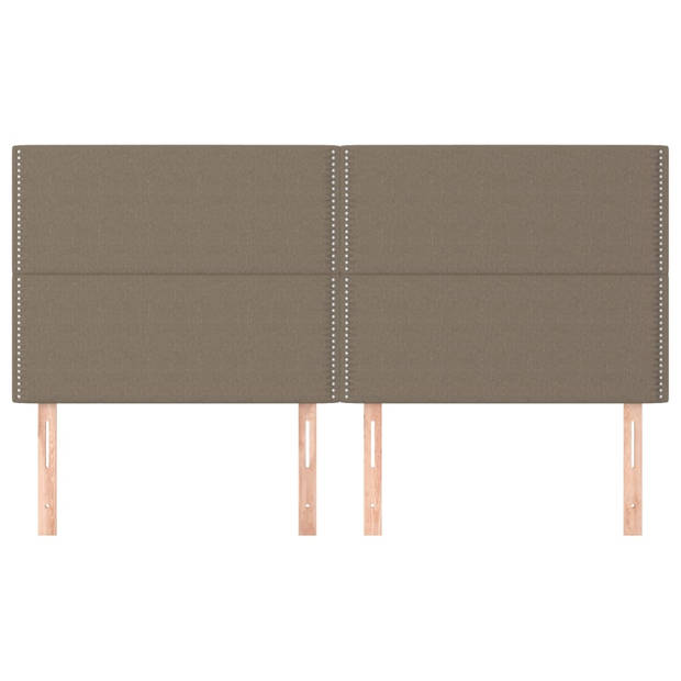 The Living Store Hoofdbord - Hoofdbord - 200x118/128 cm - Stof - Taupe