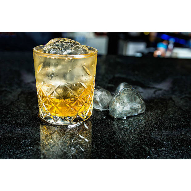 Pasabahce - Whisky glazen - 8x - transparant/goud - 350 ml - Whiskeyglazen