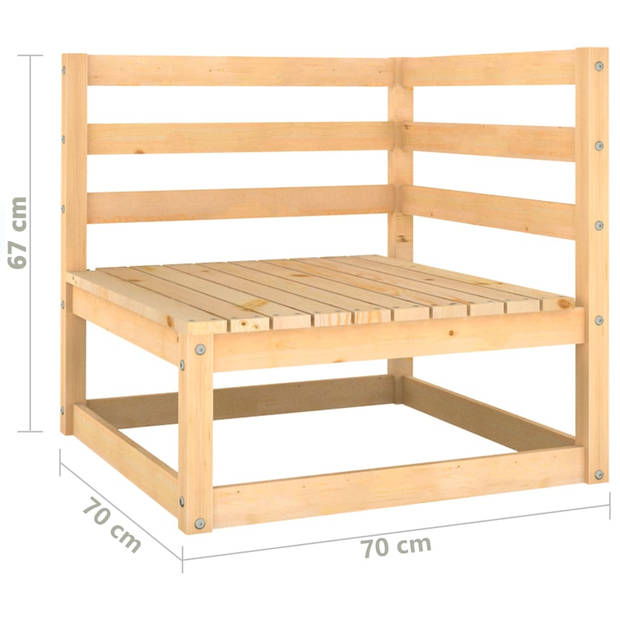 The Living Store Hoekbanken - Massief grenenhout - 70x70x67 cm - Modulair ontwerp