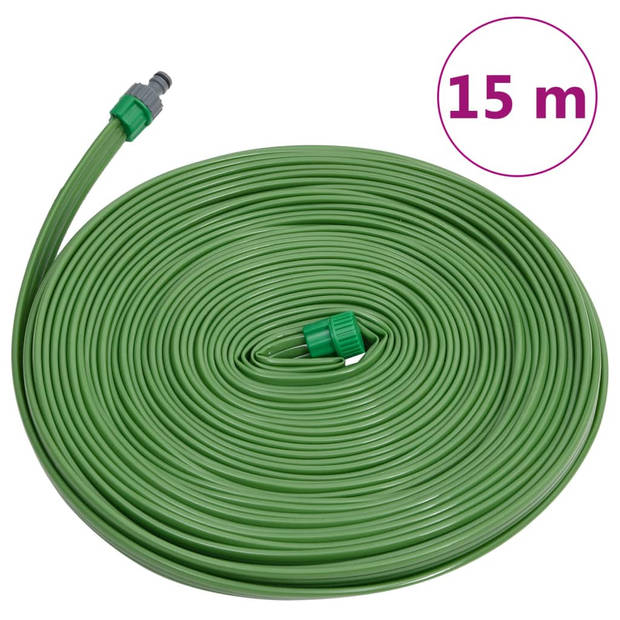 The Living Store Sproeislang 15m - PVC - Fijne sproeinevel - Groen