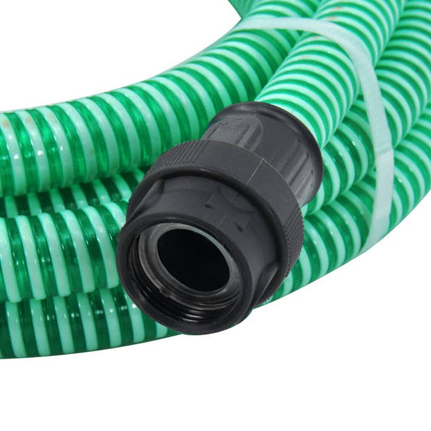 vidaXL Zuigslang met PVC koppelingen 1,1'' 10 m PVC groen