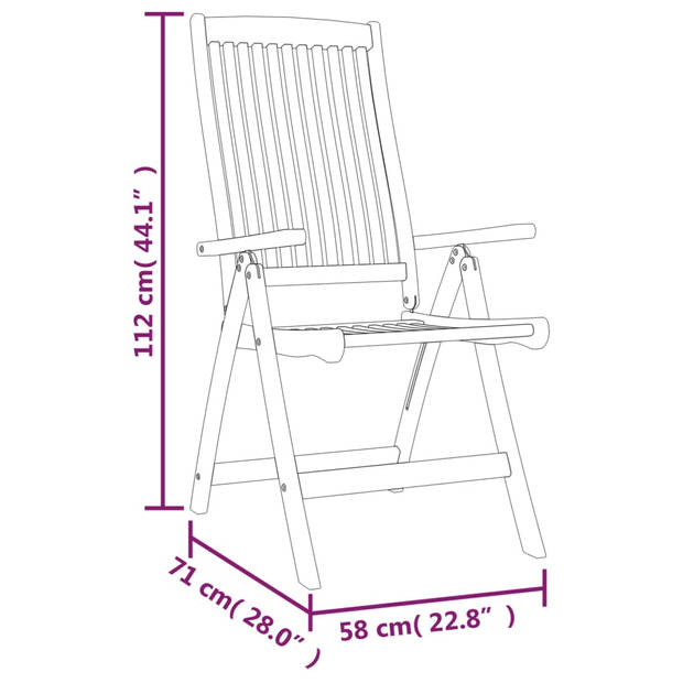 vidaXL Tuinstoelen 6 st inklapbaar massief eucalyptushout