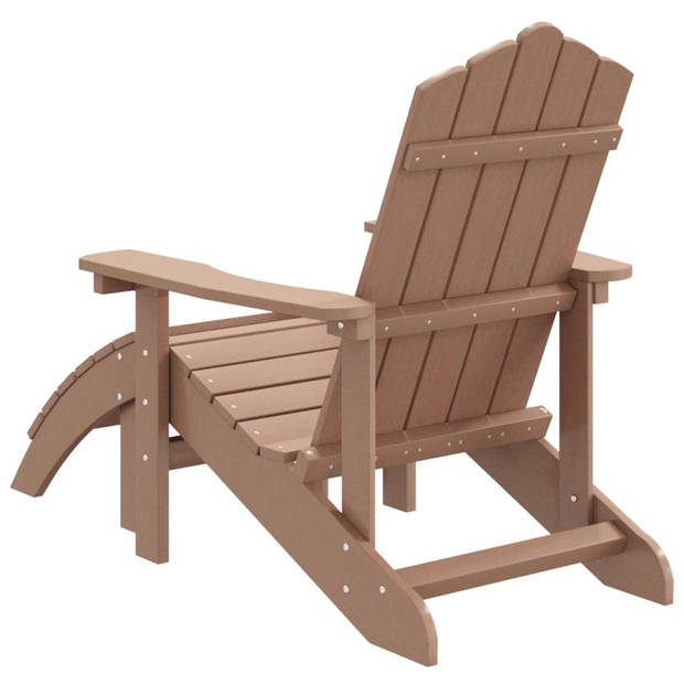 vidaXL Tuinstoel Adirondack met voetenbank HDPE bruin