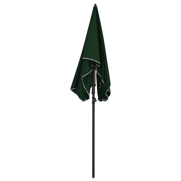 The Living Store Parasol Groen Polyester - 200 x 130 x 234 cm - UV-beschermend - Stalen paal - Kantelfunctie