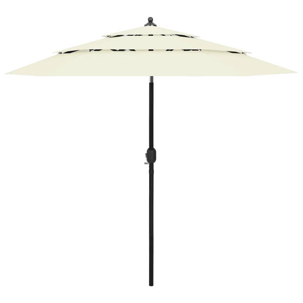 The Living Store Parasol 3-laags - Zand - 250 x 229 cm - UV-beschermend en anti-vervagend