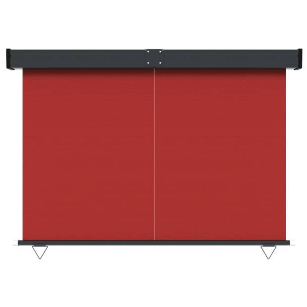 The Living Store Zonnescherm Verticaal - 170 x 250 cm - Rood - UV- en waterbestendig - Staal/Aluminium