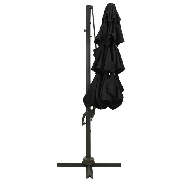 The Living Store Parasol 4-Laags - 300 x 300 x 247 cm - Polyester - Aluminium