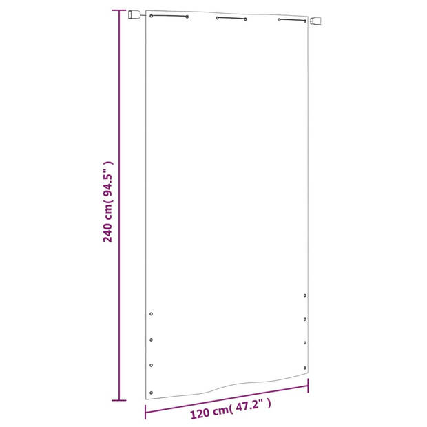 vidaXL Balkonscherm 120x240 cm oxford stof wit