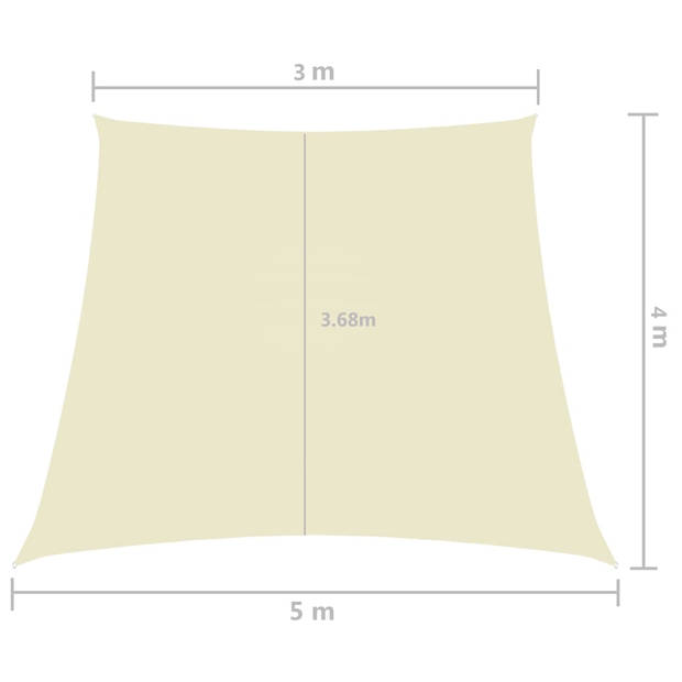 vidaXL Zonnezeil trapezium 3/5x4 m oxford stof crèmekleurig