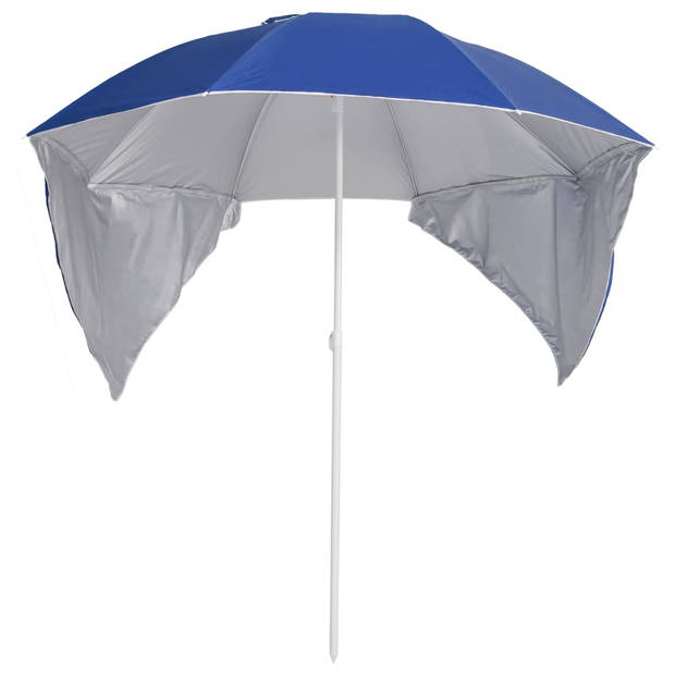 The Living Store Strandparasol - Blauw - 190x202/218 cm - Uv-bescherming - Waterbestendig