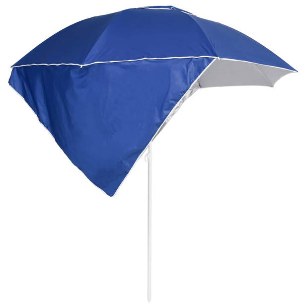 The Living Store Strandparasol - Blauw - 190x202/218 cm - Uv-bescherming - Waterbestendig