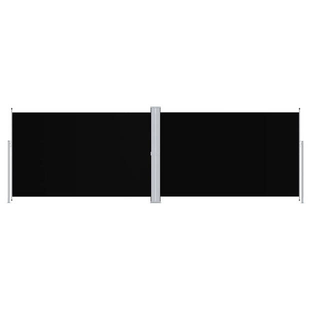 The Living Store Zijluifel Grote Uittrekbaar - 200 x (0-600) cm - UV-bestendig Polyester - Zwart