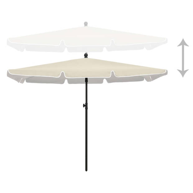 The Living Store Parasol - tuinparasol 210x140x238 cm - zandkleurig - Polyester/staal