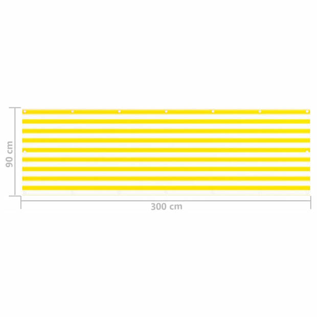 vidaXL Balkonscherm 90x300 cm HDPE geel en wit