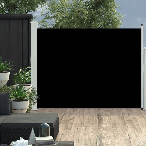 The Living Store Zijscherm 140 x 0 - 500 cm - UV- en waterbestendig - Zwart/grijs