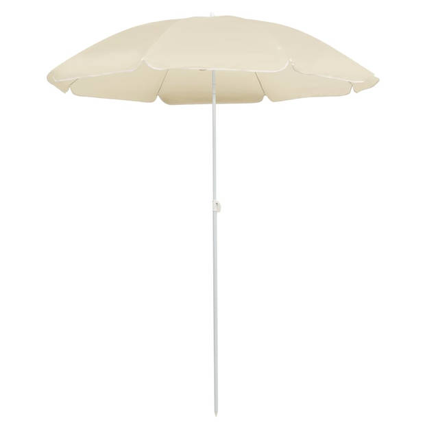 The Living Store Parasol Zandkleurig Polyester/Staal - 200cm Hoogte - 180cm Booglengte - Weer- en UV-bestendig