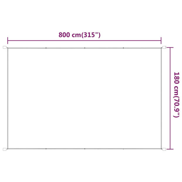 vidaXL Luifel verticaal 180x800 cm oxford stof wit