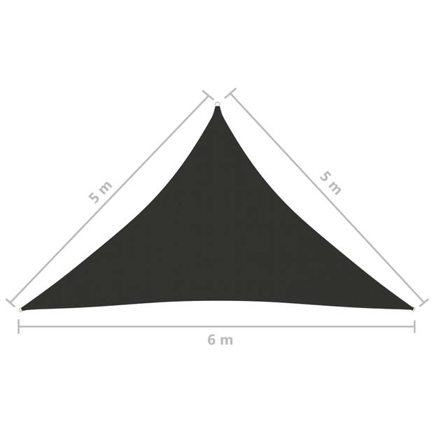 vidaXL Zonnescherm driehoekig 5x5x6 m oxford stof antracietkleurig