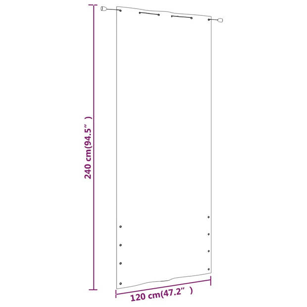 vidaXL Balkonscherm 120x240 cm oxford stof blauw en wit