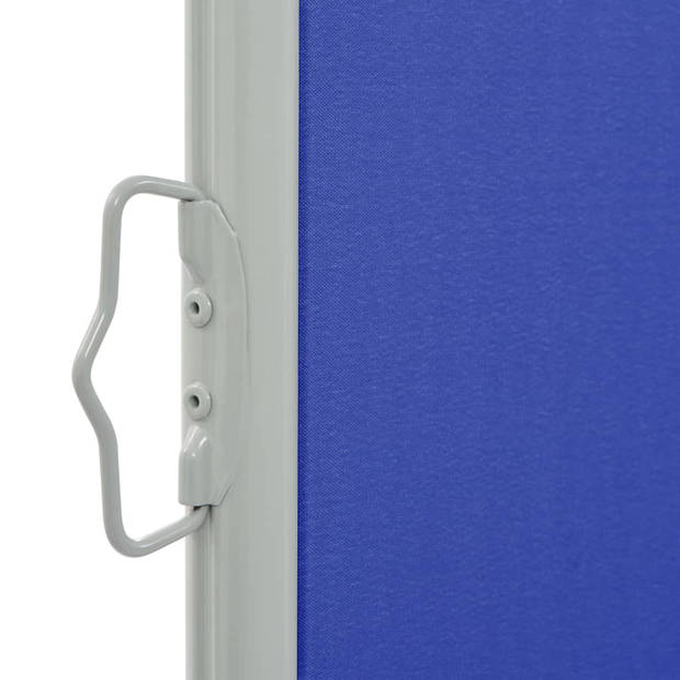 The Living Store Zijscherm - Polyester - 100 x 0-300 cm - Blauw - Grijze Standaard