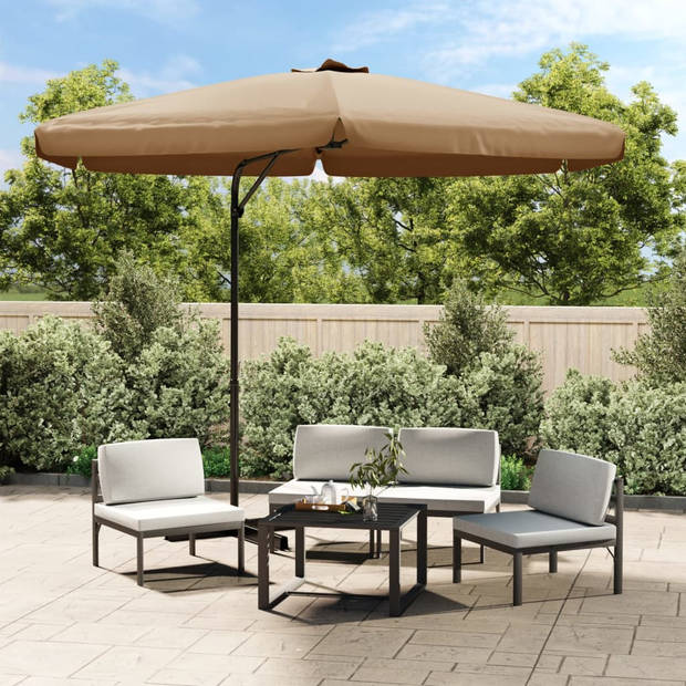 vidaXL Parasol met stalen paal 300 cm taupe