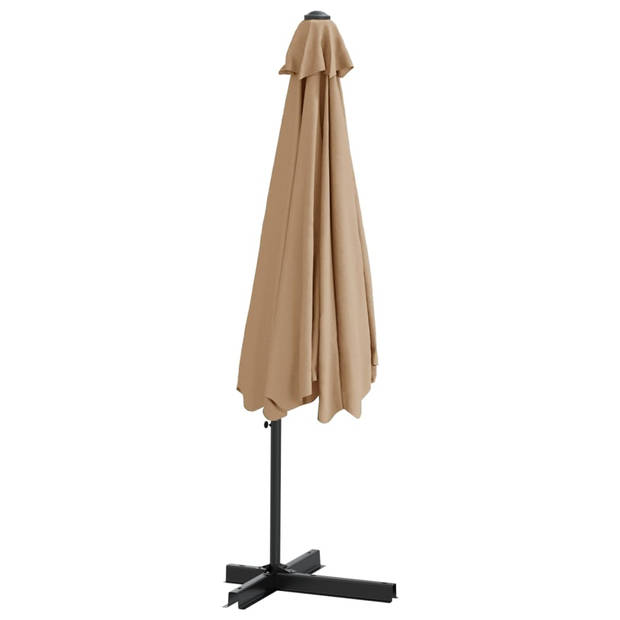 vidaXL Parasol met stalen paal 300 cm taupe