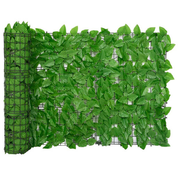 The Living Store Privacy Luifel - Groene Bladeren - Polyethyleen en Stof - 500 x 75 cm