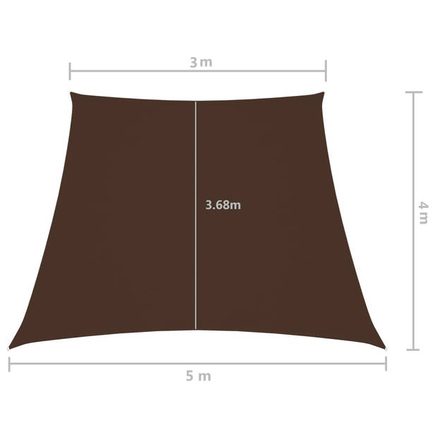 vidaXL Zonnezeil trapezium 3/5x4 m oxford stof bruin