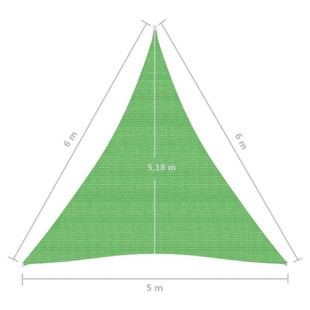 vidaXL Zonnezeil 160 g/m² 5x6x6 m HDPE lichtgroen