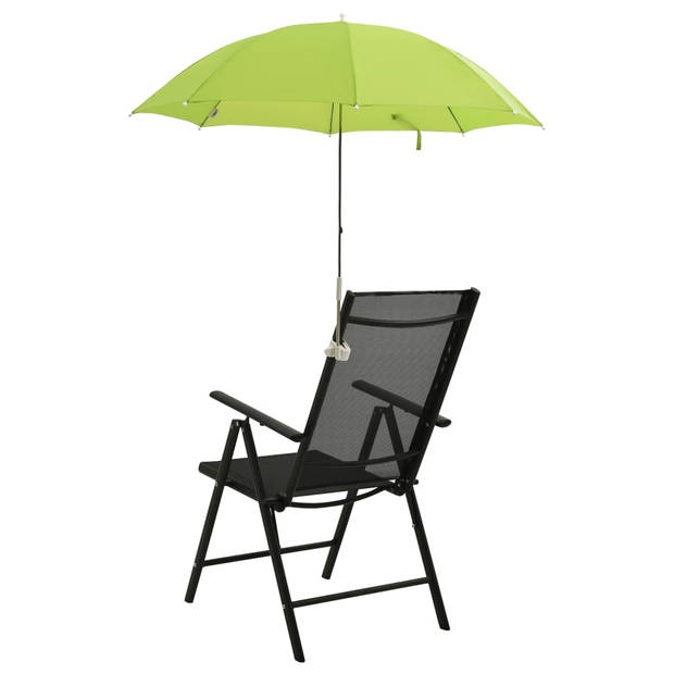 The Living Store Campingstoelparasol - Groen - Staal en 170T polyester - Diameter 105 cm - Hoogte 90 cm