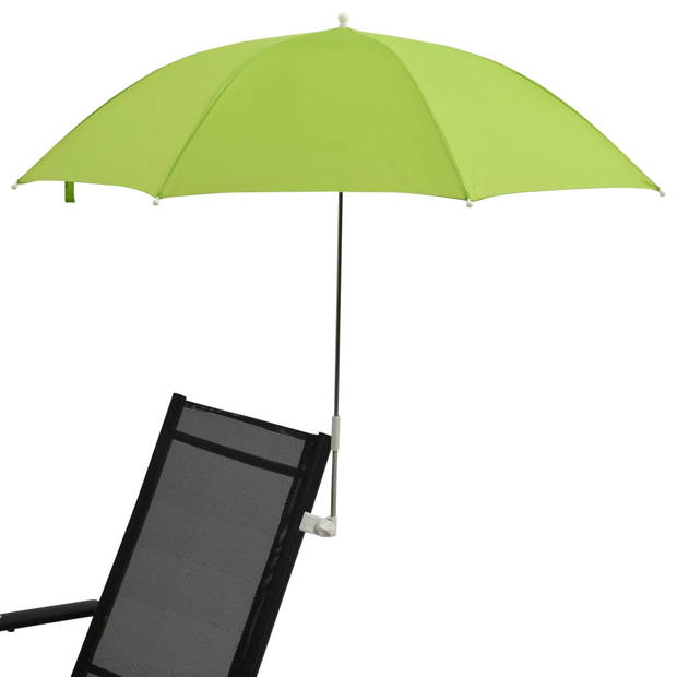 The Living Store Campingstoelparasol - Groen - Staal en 170T polyester - Diameter 105 cm - Hoogte 90 cm