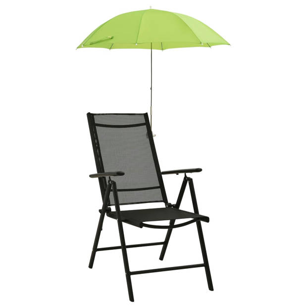 The Living Store Campingstoelparasol - Groen - Staal en 170T polyester - Diameter 105 cm - Hoogte 90 cm