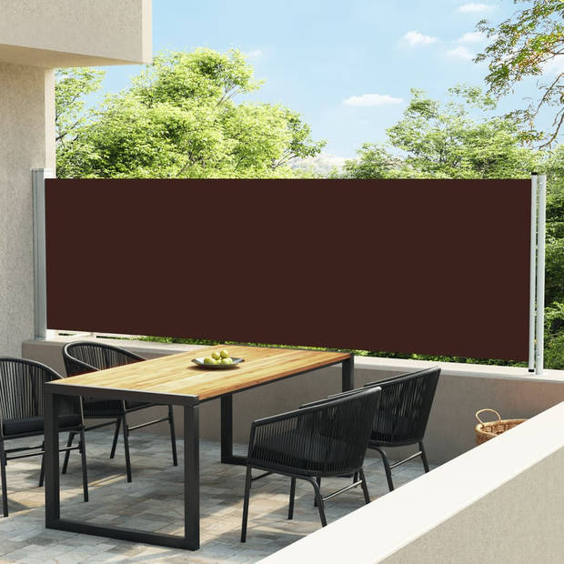 vidaXL Tuinscherm uittrekbaar 140x600 cm bruin