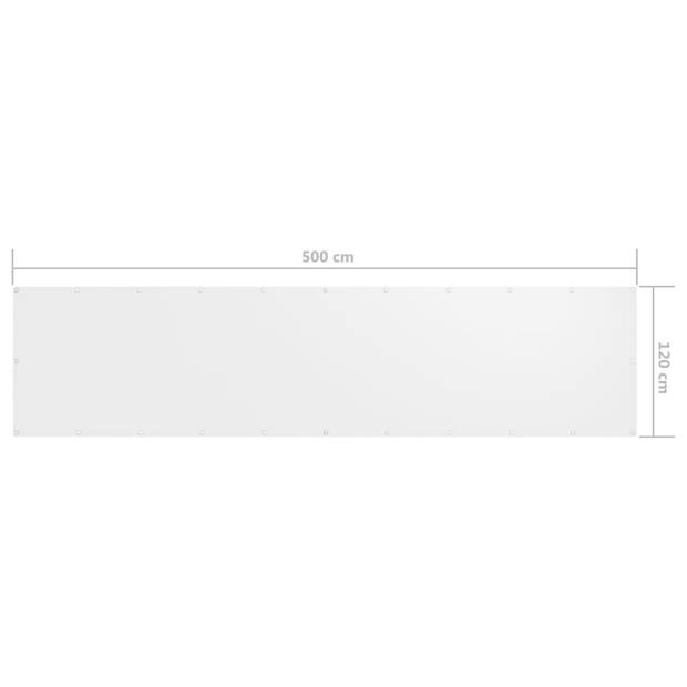 vidaXL Balkonscherm 120x500 cm oxford stof wit