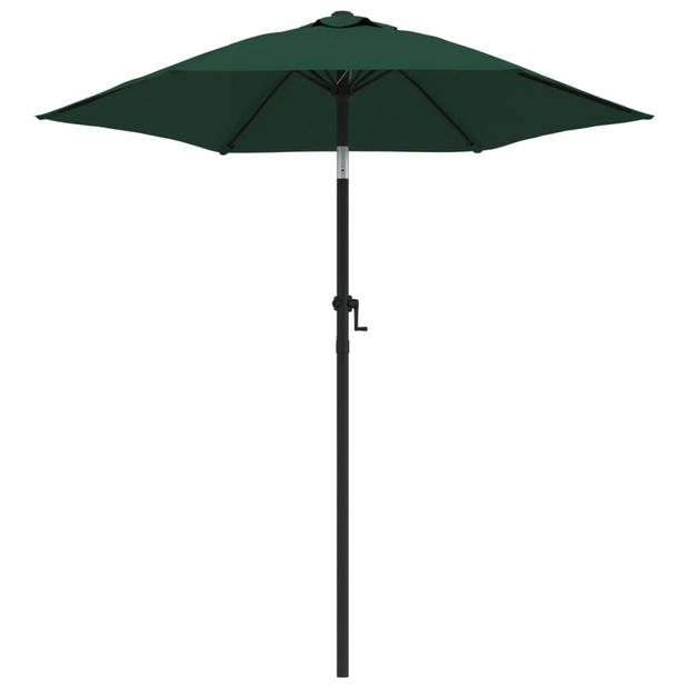 The Living Store Parasol 200x224 cm - Groen/Donkergrijs - UV-bescherming - Inklapbaar - Aluminium - Kantelbaar