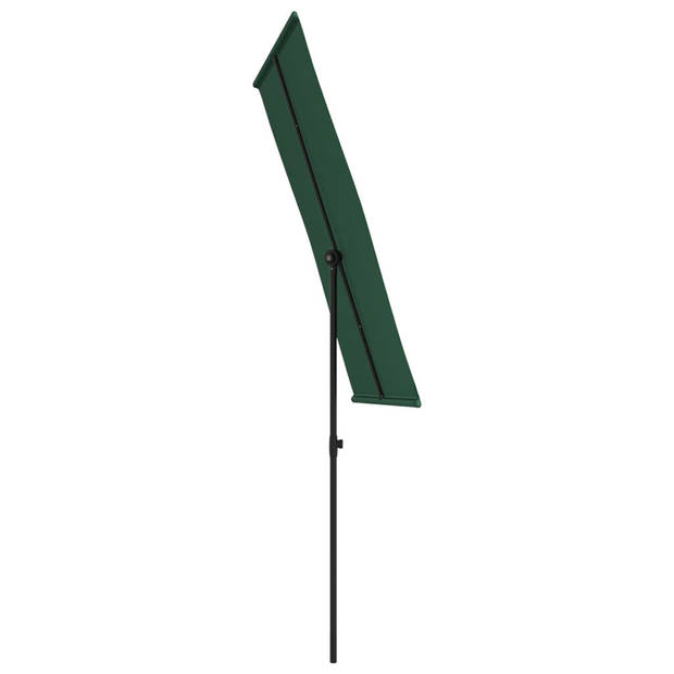 The Living Store Tuinparasol - Groen - 180 x 110 x 208 cm - UV-beschermend polyester - Stabiele stalen paal