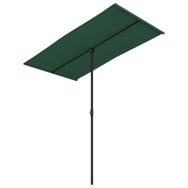 The Living Store Tuinparasol - Groen - 180 x 110 x 208 cm - UV-beschermend polyester - Stabiele stalen paal