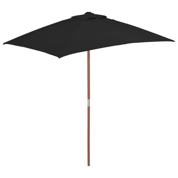 The Living Store Parasol - Tuin - 150 x 200 x 235 cm - UV-beschermend polyester - 38 mm paaldiameter - Zwart