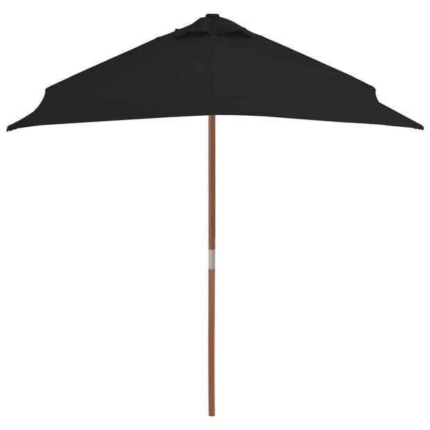 The Living Store Parasol - Tuin - 150 x 200 x 235 cm - UV-beschermend polyester - 38 mm paaldiameter - Zwart