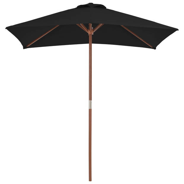 The Living Store Parasol - Tuin - 150 x 200 x 235 cm - UV-beschermend polyester - 38 mm paaldiameter - Zwart