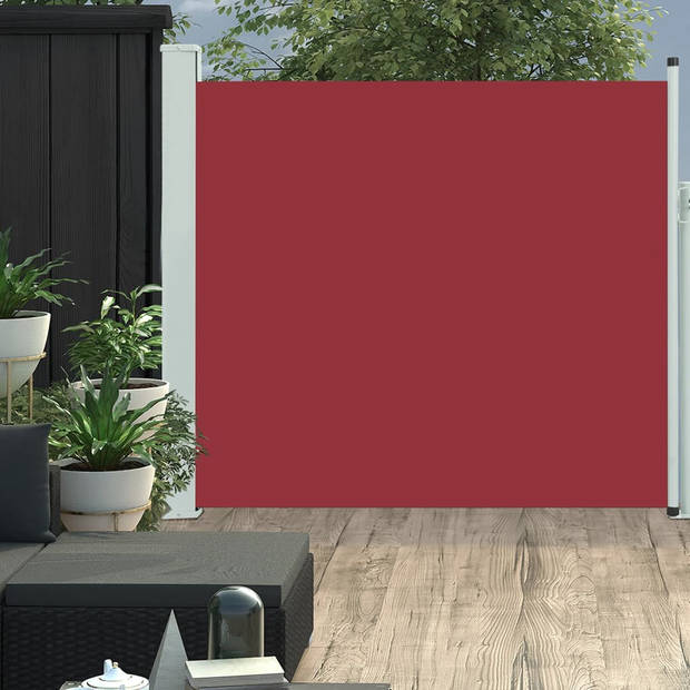 The Living Store Zijscherm Trendy UV-bestendig polyester - 170 x (0-300) cm (H x B) Rood