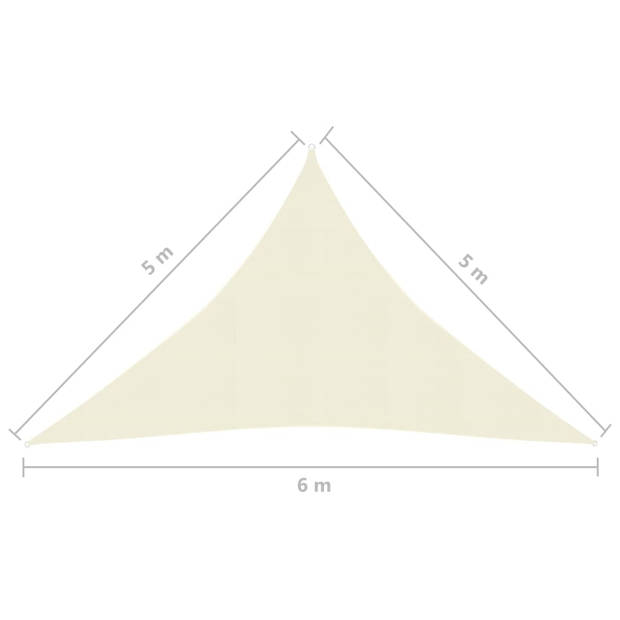 vidaXL Zonnezeil 160 g/m² 5x5x6 m HDPE crèmekleurig