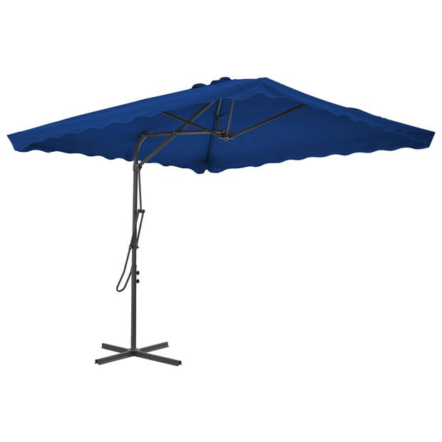 The Living Store Elegantie Parasol - Blauw - 250x250x230 cm - UV-beschermend polyester