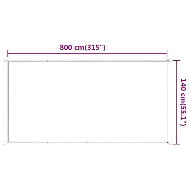 vidaXL Luifel verticaal 140x800 cm oxford stof wit