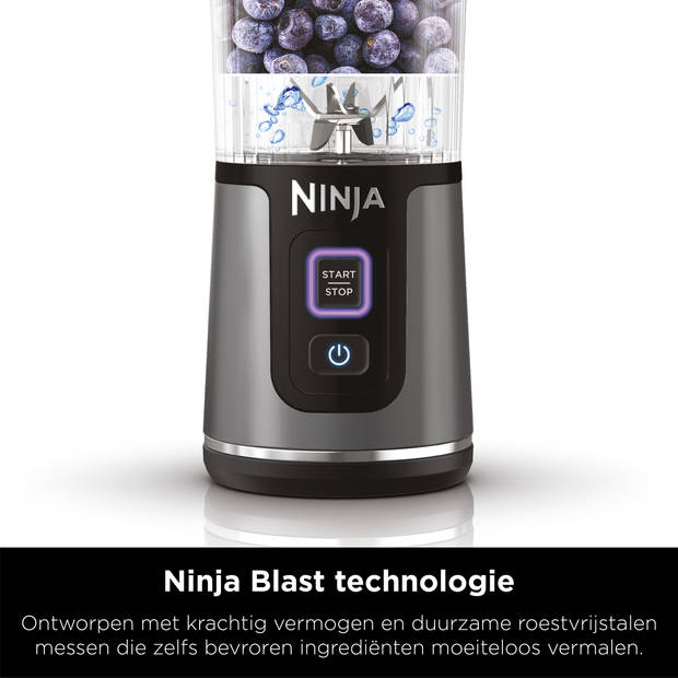 Ninja Blast Blender-To-Go - Draagbare Blender - USB Oplaadbaar - Smoothie Maker - Donkerblauw - BC151EUNV